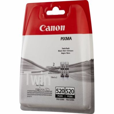 Original Canon PGI-520 PGBK / 2932B012 / 2932B019 Tinten Doppelpack schwarz (2 Stück)