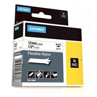 Original Dymo S0718100 / 18758 Etiketten schwarz auf weiß (12mm x 3,5m)