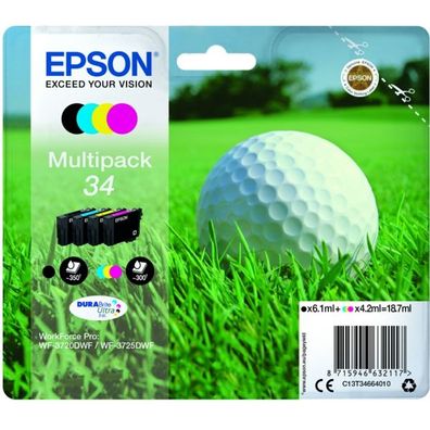 Original Epson 34 / T3466 / C13T34664010 / C13T34664020 / C13T34664510 Tinten Sparset