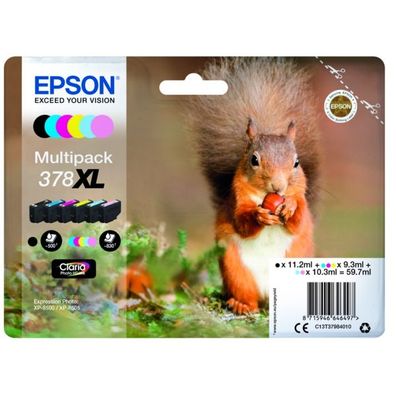 Original Epson 378XL / T3798 / C13T37984010 Tinten Sparset schwarz, cyan, magenta, ge