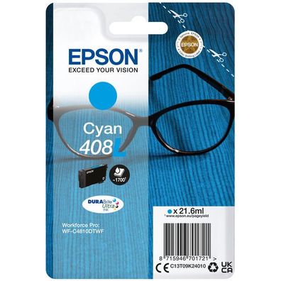 Original Epson 408L / T09K2 / C13T09K24010 Tinte cyan