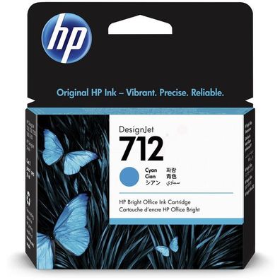 Original HP 712 / 3ED67A Tinte cyan