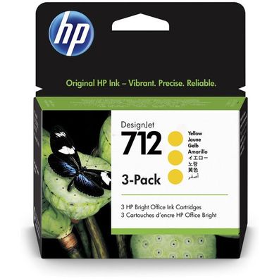 Original HP 712 / 3ED79A Tinten Sparset gelb (3 Stück)