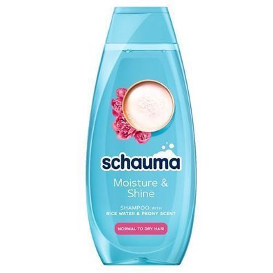Schauma Feuchtigkeit & Glanz Shampoo mit Reiswasser, 400 ml