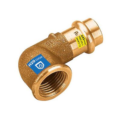 10 Stück Frabo Gas - Wasser Kombifitting Pressfitting V Kontur Winkel 90° IG 3/4x15