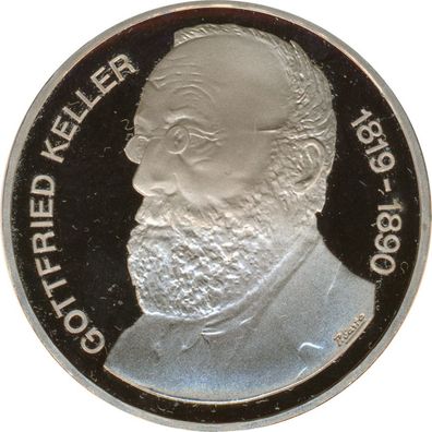 Schweiz 5 Franken 1990 B Gottfried Keller*