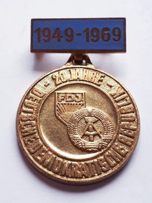 DDR FDJ Abzeichen 20 Jahre DDR 1949-1969