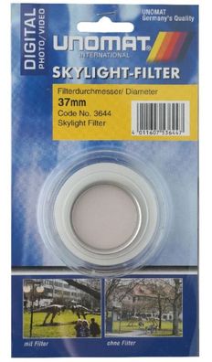 Unomat SkylightFilter 37mm SkyFilter 1A für Digital DSLR DSLM Foto Kamera etc