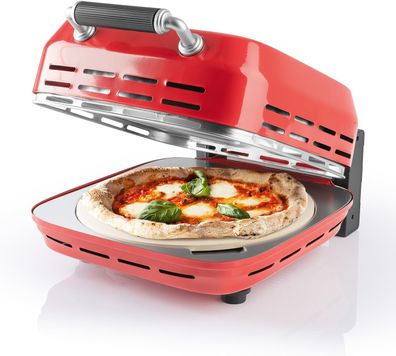 Gourmetmaxx Elektro-Pizzaofen Pizza Maker 1800W mit Pizzastein & Timer – Rot?