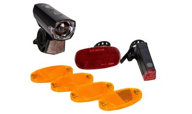 Fahrrad Beleuchtungs-Set 7-teiliges Batterie-Leuchtenset Front- und Rückleuchte