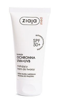 Ziaja Med, LSF 50+ Mattierende Gesichtscreme fuer fettige und Mischhaut, 50 ml
