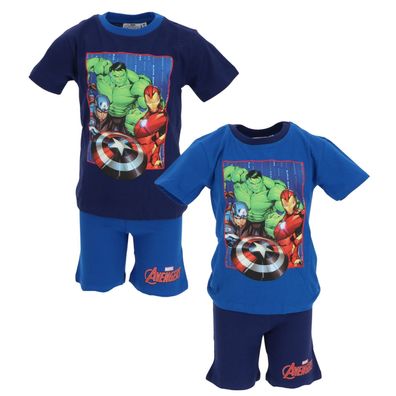 Avengers Schlafanzug Kinder Zweiteiliger Pyjama kurzarm aus Baumwolle Shortamas