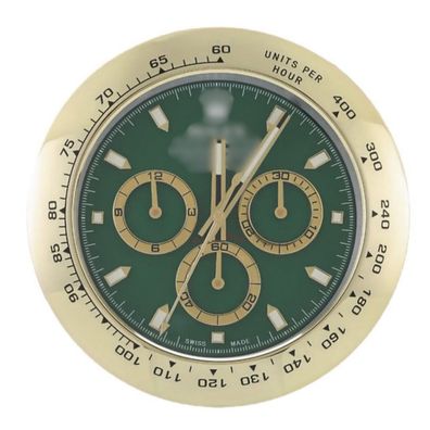 Wanduhr Rolex Daytona Chronograph Grün Gold Oyster Perpetual 34cm Moderne Luxusuhr
