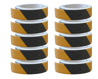 Klebeband Antirutschband Gripband 25mmx5m Antirutschstreifen schwarz-gelb 10 St