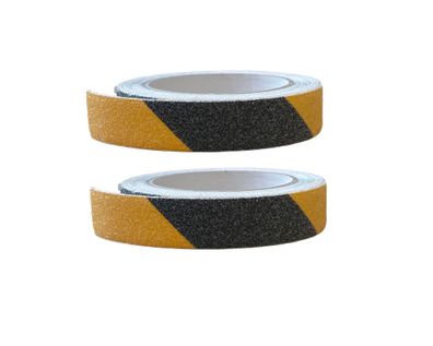 Klebeband Antirutschband Gripband 25mmx5m Antirutschstreifen schwarz-gelb 2 St
