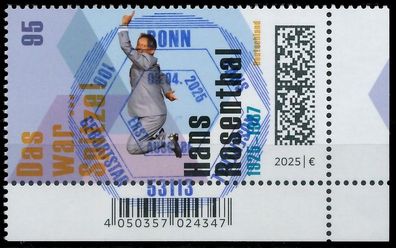 BRD BUND 2025 Nr 3901 ESST zentrisch gestempelt ECKE-URE X97130E