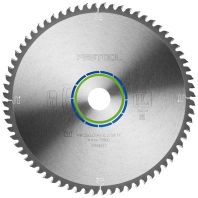 Festool Kreissägeblatt Alu Kunststoff HW 260x2,4x30 mm TF68 für KS 88 120 494607
