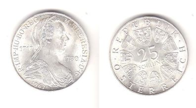 25 Schilling Silber Münze Österreich Maria Theresia 1967 (113836)