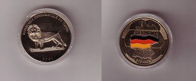 5 Francs Nickel Farb Münze Republik Congo 2001 Fussball WM 2006 (105660)