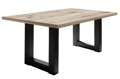 Esszimmertisch Eila 8 140 x 90 x 75 Esstisch Schwarzstahl/Sandeiche