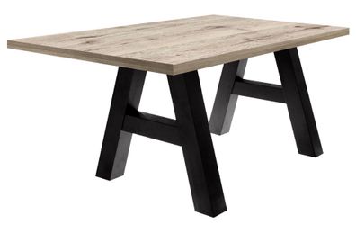 Esszimmertisch Elia 8 140 x 90 x 75 Esstisch Schwarzstahl/Sandeiche