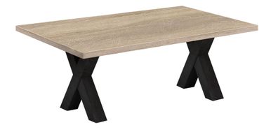 Couchtisch Etti 6 120 x 70 x 47 Wohnzimmertisch Schwarzstahl/Eiche