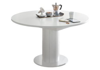 Esstisch Rund ausziehbar Edda 7 110 x 110 x 78 Küchentisch Weiß Matt