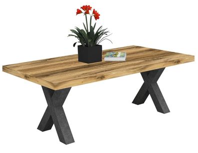 Esstisch Enzo Di Lusso 175x78x100 Esszimmertisch Graphit/Plankeneiche