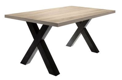 Esszimmertisch Eike 8 140 x 90 x 75 Esstisch Schwarzstahl/Eiche