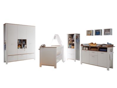 Babyzimmer komplett Emma 7-tlg. Babyzimmereinrichtung Weiß Matt