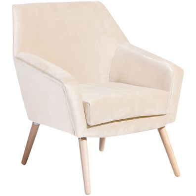 Sessel Kachka Bezug Samtvelour Buche natur / creme 2104