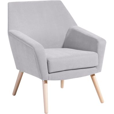 Sessel Kachka Bezug Veloursstoff Buche natur / silber 2107