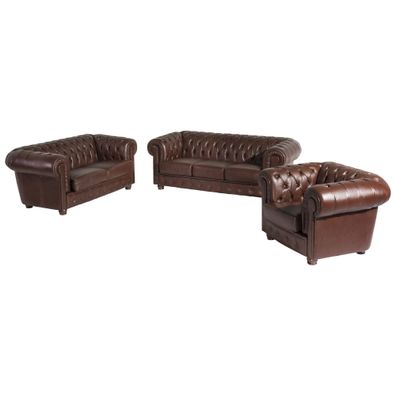 Sofa 3-Sitzer / Sofa 2-Sitzer / Sessel Kalea Bezug Wischleder Buche