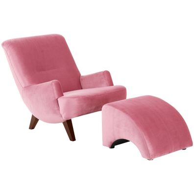 Sessel Kajsa Bezug Samtvelours Buche nussbaum dunkel / rosé 2126