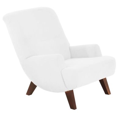 Sessel Kajsa Bezug Veloursstoff Buche nussbaum dunkel / creme 2131