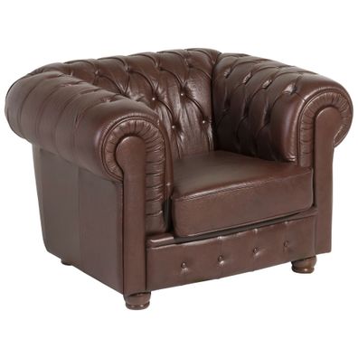 Sessel Kalea Bezug Wischleder Buche nussbaum dunkel / braun 2137