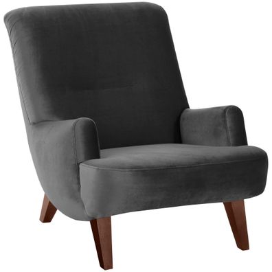 Sessel Kajsa Bezug Samtvelours Buche nussbaum dunkel / anthrazit 2126