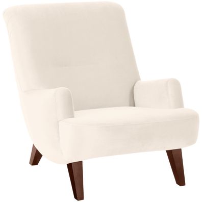 Sessel Kajsa Bezug Samtvelours Buche nussbaum dunkel / creme 2126