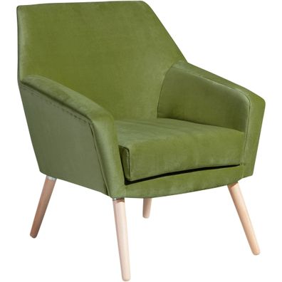 Sessel Kachka Bezug Samtvelour Buche natur / olive 2104