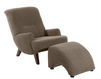 Sessel Kajsa Bezug Veloursstoff Buche nussbaum dunkel / sahara 2130