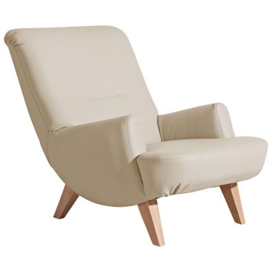 Sessel Kajsa Bezug Kunstleder Buche natur / beige 2132