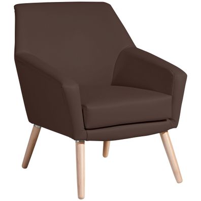 Sessel Kachka Bezug Kunstleder Buche natur / braun 2108