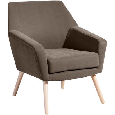 Sessel Kachka Bezug Veloursstoff Buche natur / sahara 2107