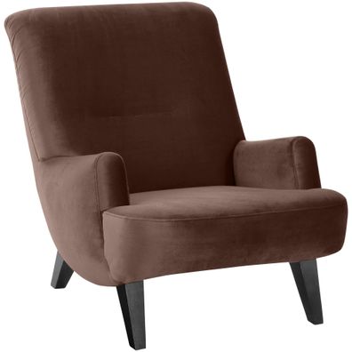 Sessel Kajsa Bezug Samtvelours Buche schwarz lackiert / braun 2127