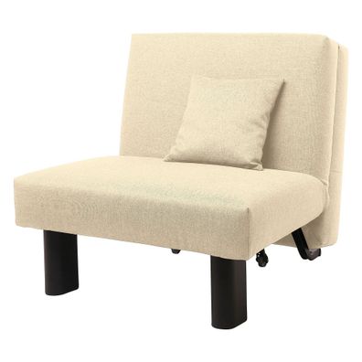 Faltsessel Kalomira Bezug Flachgewebe Metall schwarz / beige 2148
