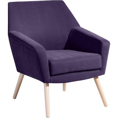 Sessel Kachka Bezug Veloursstoff Buche natur / violett 2108