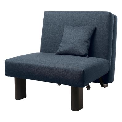Faltsessel Kalomira Bezug Flachgewebe Metall schwarz / blau 2149