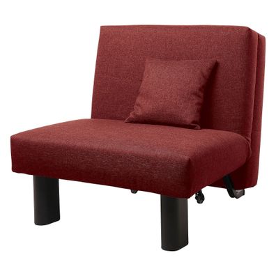 Faltsessel Kalomira Bezug Flachgewebe Metall schwarz / rot 2149