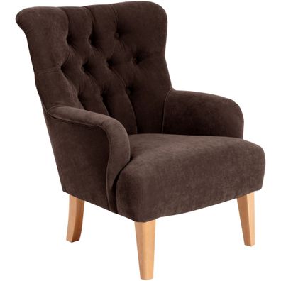 Sessel Kaiya Bezug Veloursstoff Buche natur / braun 2124