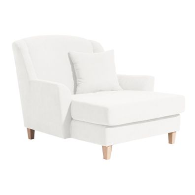 XXL Sessel Karil Bezug Veloursstoff Buche natur / creme 2189